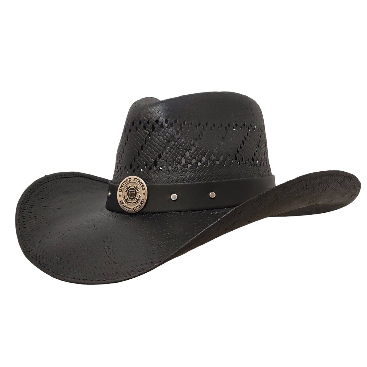 COAST GUARD HEROES BLACK SHANTUNG STRAW