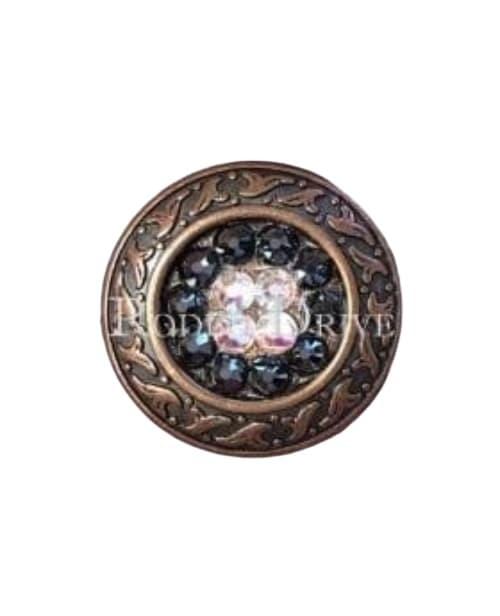 AB &amp; Jet Copper 1.25" Disc European Crystal Disc Concho