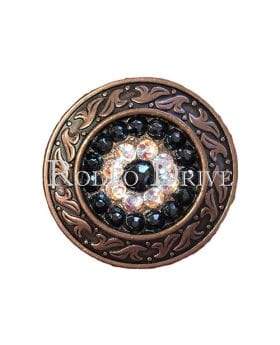 AB &amp; Jet Copper 1.5" Disc European Crystal Concho