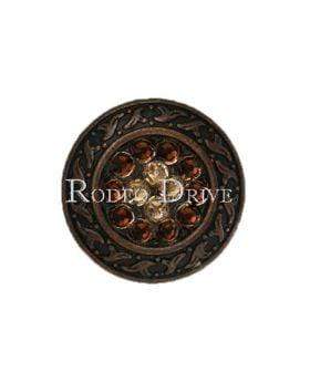 Jet Champagne &amp; Topaz Copper 1.25" Disc European Crystal Concho