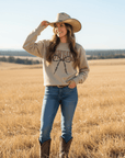 Cowgirl Barbed Wire Bow Graphic Sweatshirt
