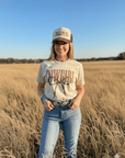 Cowgirl Barbed Wire Bow Graphic Tee