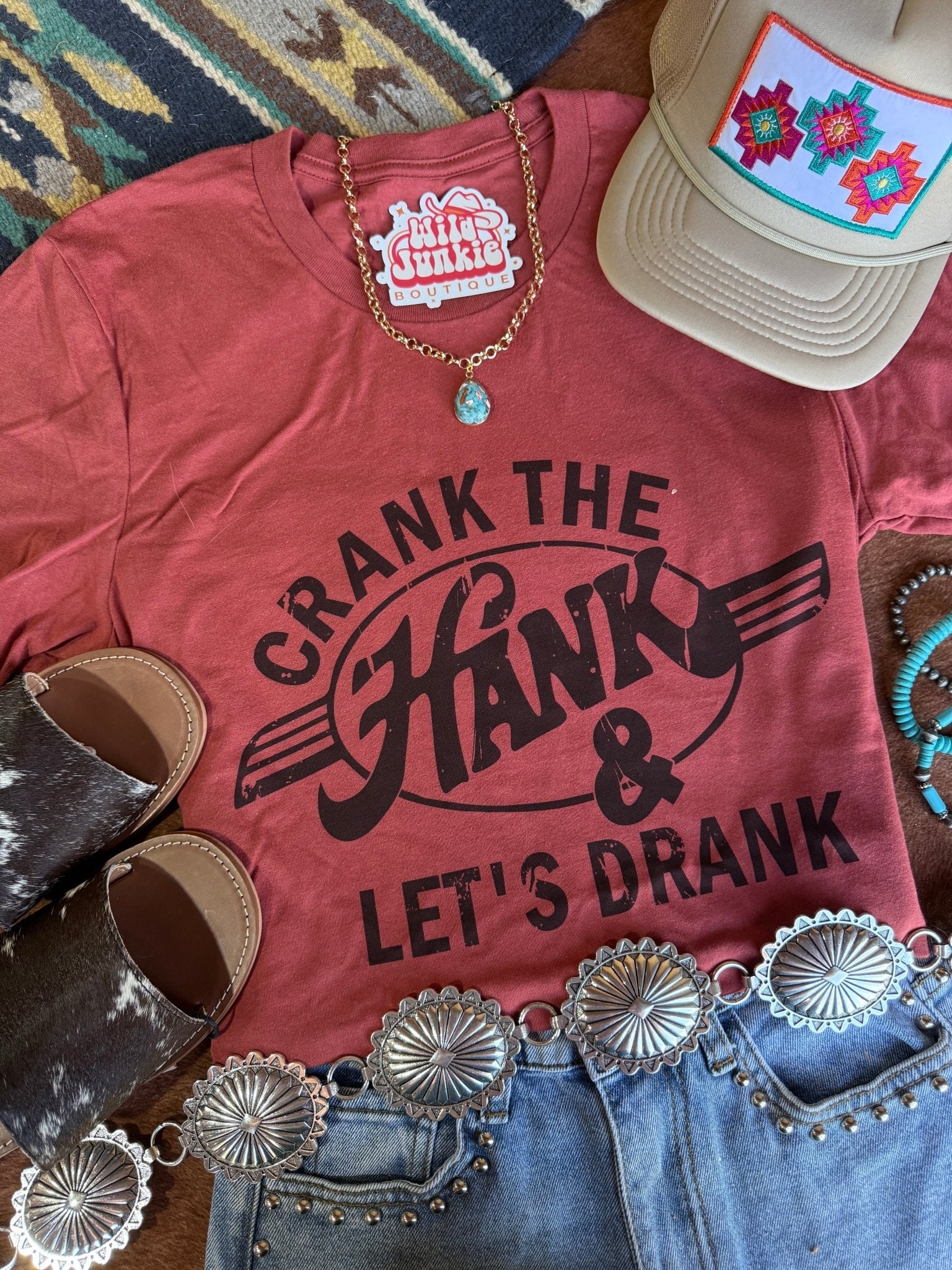 Crank The Hank &amp; Let's Drank Graphic Tee