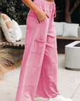 Brittany Mineral Wash Exposed Seam Drawstring Cargo Pants