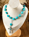 Giana Peacock Cross Pendant Necklace