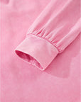 Bonbon Waffle Bowknot Patchwork Graphic Mineral Wash Plus Size Sweatshirt