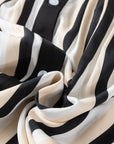 Stripe 3/4 Puff Sleeve Button Midi Dress