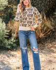 Western Bows & Horseshoes Long Sleeve Sweater
