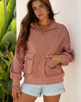 Mabel Half Zipper Baggy Sweatshirt