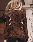 Leopard Ruffle Puff Sleeve Blouse