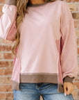 Lina Waffle Patchwork Oversize Sweatshirt