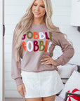 GOBBLE Thanksgiving Raw Hem Sweatshirt
