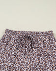 Leopard Ribbed Long Sleeve Top and Shorts Set