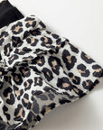 Leopard Contrast Ruffle Short Sleeve Ribbed Top