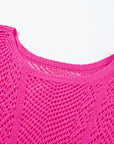 Pointelle Knit Scallop Edge Short Sleeve Top