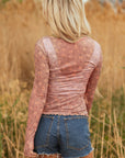 Floral Mesh Long Sleeve Top