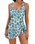 Baha Ranch All Turquoise Skirted Swimsuit