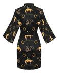 Baha Ranch Rodeo Cowboy Satin Kimono Sleeve Robe