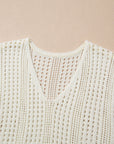 Crochet Open Knit Drawstring Waist Beach Dress