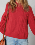 Cable Knit Long Sleeve Sweater