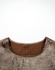 Metallic Ruffle Trim Sleeveless Round Neck Top
