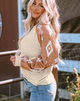Mila Western Print Patch Long Sleeve Top