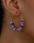 Eden Beaded Large Hoop Earrings