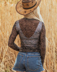 Amanda Sleeve Mesh top Long Sleeve Top