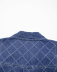 Denim Textured Collared V-Neck Sleeveless Mini Dress