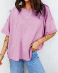 Mineral Wash Drop Shoulder Raw Edge Tee