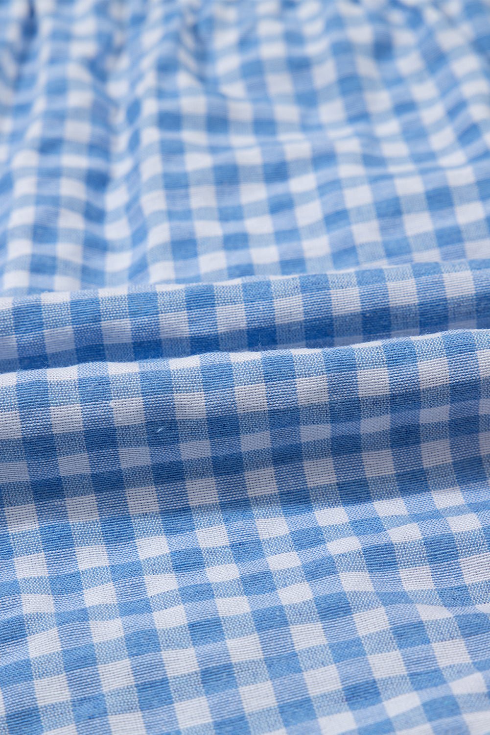 Gingham Plaid High Elastic Waist Shorts