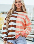 Yasena Block Drop Shoulder Pullover