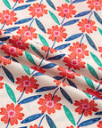 Floral Stripe Detail V-Neck Ruffle Sleeve Blouse