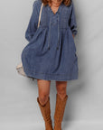 Autumn Tied Pleated Mini Dress