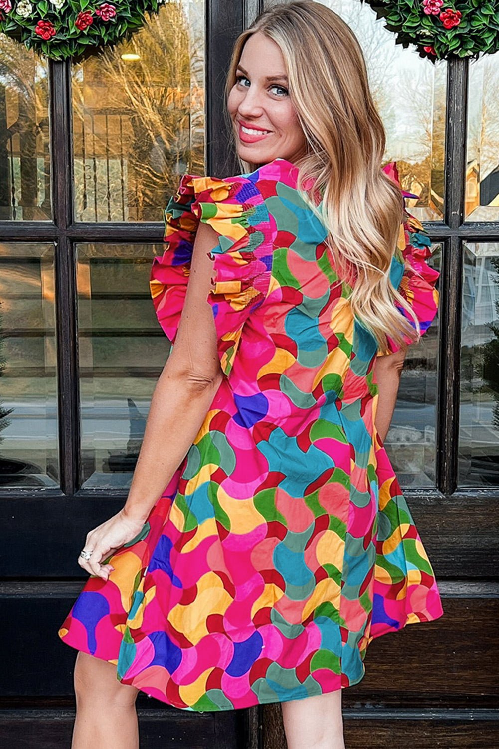 Amaia Ruffle Sleeve Shift Dress