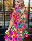 Amaia Ruffle Sleeve Shift Dress