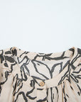 Floral Batwing Sleeve Button-Up Shirt