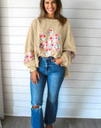 Floral Patchwork Long Sleeve Sweatshirt