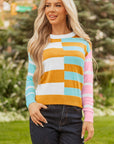 Abigail Block Striped Pullover Sweater