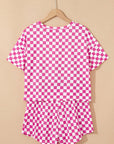 Checker T-Shirt & High Waist Skort Set