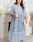 Amy Patchwork Shift Long PLUS Dress