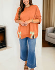 Floral Bow Tie Patch Reverse Seam Sweatshirt