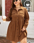 Galilea Corduroy Full Collared PLUS Shirt