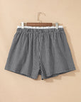Plus Size Gingham Plaid Ruffle Contrast Trim Shorts