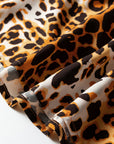Leopard Short Puff Sleeve Babydoll Top