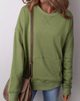 Ainsley Crisscross Stitching Loose Sweatshirt