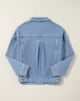 Stripe Denim Chest Pocket Oversize Jacket