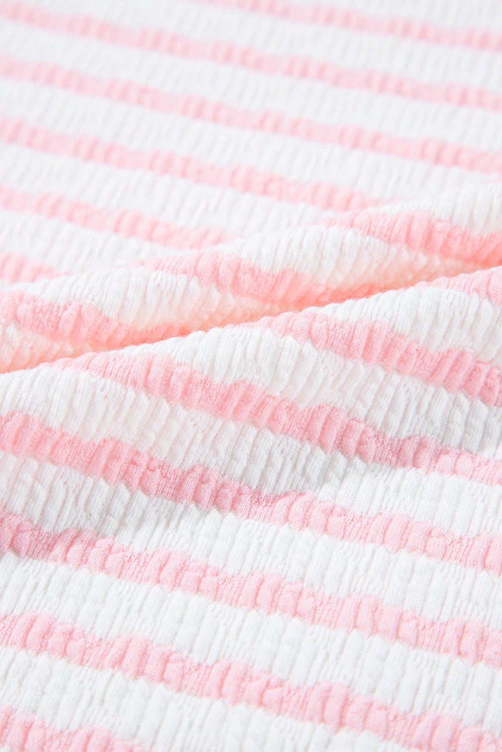 Stripe Knitted Top &amp; Drawstring Shorts Set