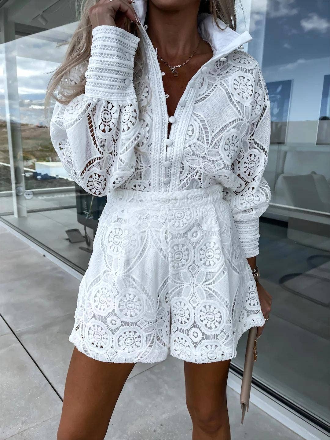 The Hamptons Vintage Lace Short Set
