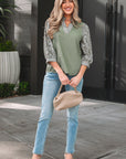 Kaiya Sleeve Contrast Patchwork Blouse